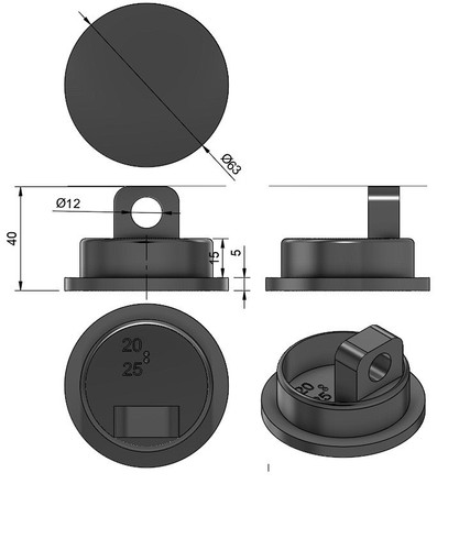 63mm duct cap for twin - 63mm,