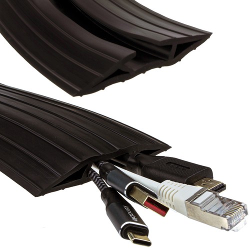 Black rubber floor cable - rubber,